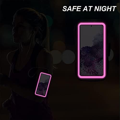 Галакси S8+/S9+/S10+/S20+ Armband,RUNBACH Sweatproof Работи Вежба Салата Торба со Клуч на Носителот и Картичка Слот за Samsung Galaxy Телефони(Розева)
