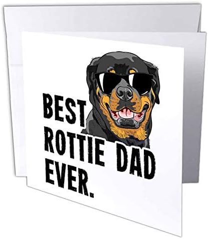 3dRose Карстен Reisinger - Илустрации - Најдобри Rottie Татко Некогаш Смешно Rottweiler Куче - 1 Поздрав Картичка со Плик (gc_322631_5)