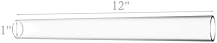 FixtureDisplays® Јасно Акрилик Цевка 1 Дијаметар Номинална (25ММ да биде Точно, или 0.98 Точно Надвор сонцето) x 12 Долго, 5/64 (2mm)