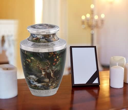 Шума Елени Cremation Urn, рачно изработени Метал Urn за Човечка Пепел, Возрасни Cremation Urn со Сомот Торба