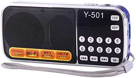 LIUCHANG-НИ Преносни Hi-Fi FM AM Радио со Звучник, Батерија Li-ion Батерија, LED Светло, Поддршка на Микро ТФ-Картичка/USB / MP3