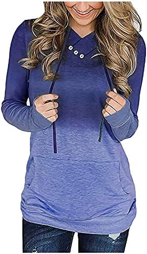 Жените Мода 2021 Дуксери Sweatshirt Секојдневен Трендовски Тебе Боја, Долг Ракав Блуза Мека V Вратот Pocket Есен Џемпер