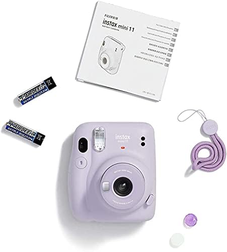Fujifilm Instax Мини 11 Камера + Fuji Инстант Instax Филм (20 Листови) Вклучува Пурпурна Случај, Албум, Налепници, и други Додатоци Пакет (Јоргованот Виолетова)