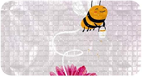 Туш Када Мат '-Мозоци Дупки, Вшмукување Чаши за Деца, Деца, Бебе и Сите Семејството Долго 14.7 x 26.9 инчи Пчела Со Розова Daisy