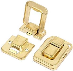 X-DREE Кеси Дрвени Случај Железната Кутија Toggle Latch Hasp Заклучување Злато на Ѕвонење 40mm Должина 5pcs(Bolsas Caja de madera