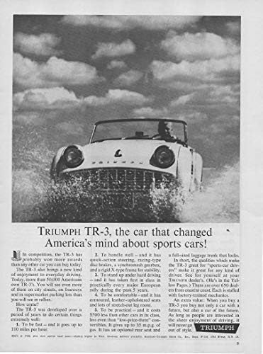 Сет од 3 Оригинални Списанието се Печати Реклами: 1960 Триумф TR-3, USD 2675, Возење во Планината/Ридот Терен,Што Пак Повеќе да се