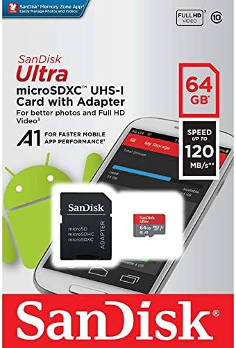 Ултра 64GB MicroSDXC Работи за GIGABYTE GSmart Суштината 4 Плус Потврдена од страна на SanFlash и SanDisk (A1/C10/U1/8k/120MBs)