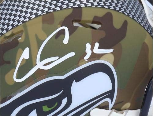 Крис Carson Сиетл Seahawks Autographed Riddell Кавер-Алтернативна Брзина Мини Шлем - Autographed МАК Мини Шлемови