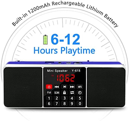 LEFON Мултифункционален Дигитален FM Радио Медиуми Говорник MP3 Плеер за Музика Поддршка ТФ-Картичка USB Диск со LED Екранот и Поставување