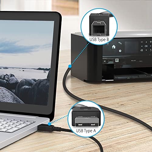 WeGuard 6ft USB Кабелот Доведе Замена за Fujitsu S1500 S1500M Документ Скенер Лаптоп КОМПЈУТЕР Податоци Кабелот