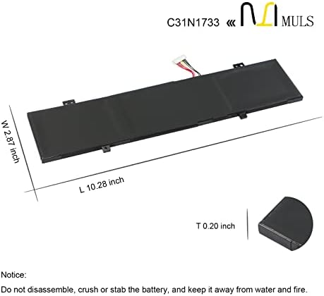 MULS C31N1733 Замена на Батеријата Компатибилен со ASUS VivoBook Флип 14 TP412FA TP412UA Серија Лаптоп TP412FA-EC010T TP412FA-EC035T
