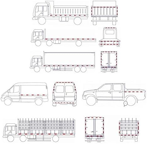 S SYDIEN 10Pcs Црвено Правоаголна Стап-На/Завртка-Планината Рефлектор со Хром Пластични Украси за Камиони,Приколки, RVs и Автобуси