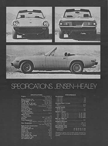 Списанието се Печати Член Спецификации: 1973 Jensen Healey Мк јас, Lotus 907 мотор, 1973cc 2.0-литарски DOHC внатрешно-четири,16