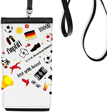 Германија Фудбал Знаме Култура Шема Телефон Паричникот Чанта Виси Мобилни Торбичка Црна Џеб