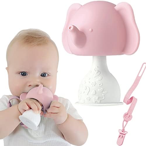 Giftty Бебе Teething Играчка Слон Teething Штракаат Младата Teether Soother Pacifier BPA-Free Меки Силиконски Лесно да се Одржи за