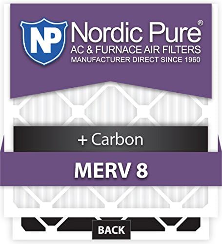 Нордиските Чиста 17_1/4x35_1/4x1Exact CustomM8+C-6 MERV 8 + Јаглерод AC Печка Филтри, 4 x 35 1/4 x 3/4 (17.25 x 35.25 x 0.75), 6