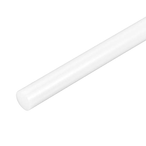 uxcell Пластични Круг Род 5/8 инчи Кол 20 инчи Должина, Бела (ПОМ) Polyoxymethylene Прачки Инженеринг Пластични Тркалезни Бар(15mm)