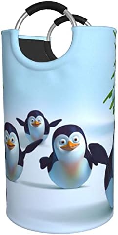 82l Перење Кошница Пет Симпатична Пингвини се Големи Перење Забавува Расклопна Облека, Кошница Трајни Оксфорд Ткаенина Преносни Виткање