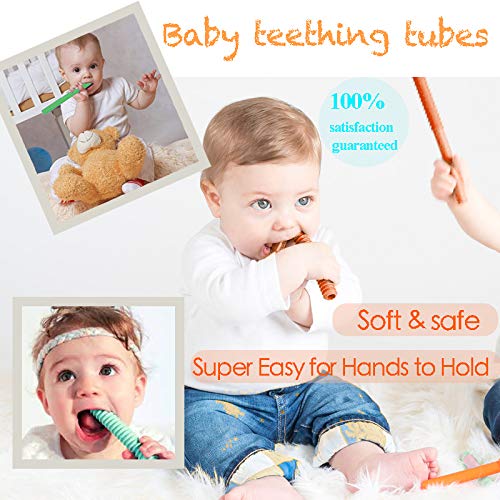 HATIKY Teething Цевки -Меки Силиконски Бебе teether-Помага во Ублажувањето Teething Иритација за Бебиња -Трајни Шупливи Храна Teether