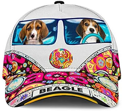 Beagle Хипи Класичен Капа за Бејзбол Капа за Мажи Капа за Жени со Прилагодливи Рака Sprots Мека Капи Отворено