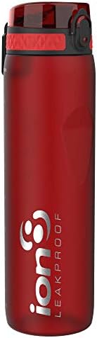 Ion8 ја задоволи Течење Доказ BPA Free Отворено & Салата Шише за Вода, 1000ml (32 оз), Матирано Chilli Црвена