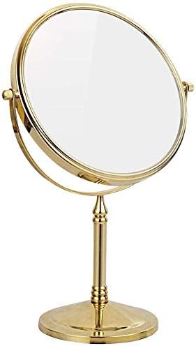 Nhlzj Чисти и Светли 8 Инчен Стои Шминка Огледала, Двојно Двострано Зголемување и Редовни 360 Ротирачки Месинг Суета Козметички (Боја