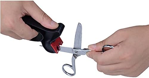 Острат за полнење 2 Во 1 Нож Острилка Керамички Кујнски Нож Shears Ножици Острат Алатки Дијамант Обложени Не се лизга База од не
