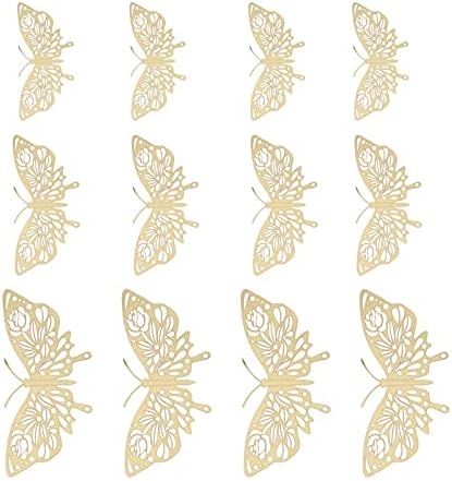 NUOBESTY 12pcs Пеперутки Ѕид Лепенки 3D Пеперутка Прозорец Налепници Хартија Пеперутки Фрижидер Налепница Ѕид Уметност Mural Декорација