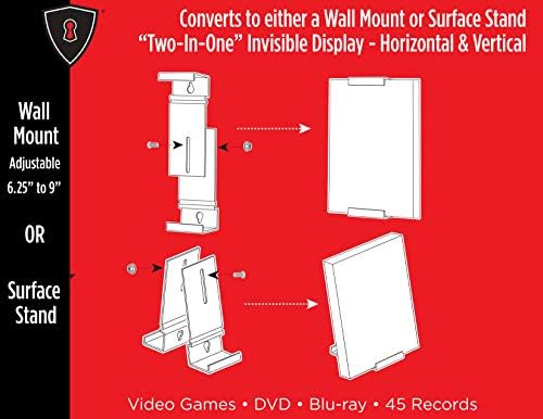 CollectorMount DVD Планината Видео Игра, 45 Снимање и Blu-Ray Полица да Стојат и да Ѕид, Невидливи и Прилагодливи, 5 Pack