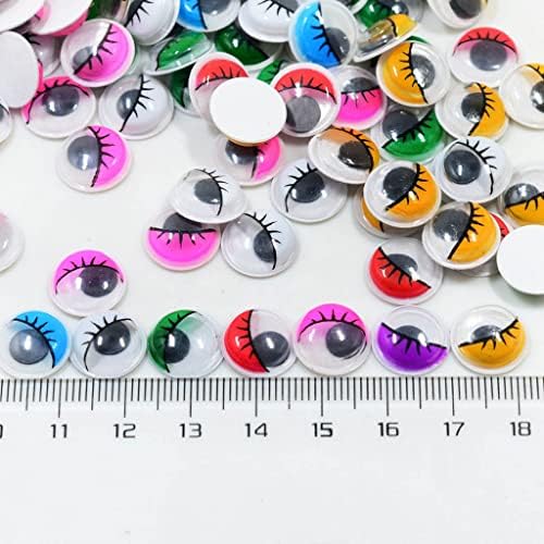 168 Парчиња Пластични Шаване Очи со Трепките за DIY Украси Cardmaking