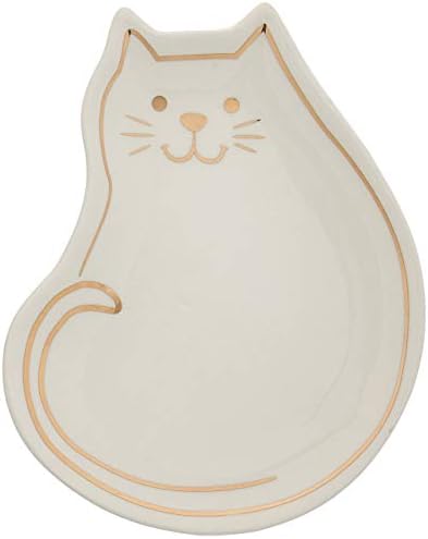 Abbott Колекција 27-СТРМНИ Мачка Teabag/Trinket Плоча-White-4 L, 4 инчи долг